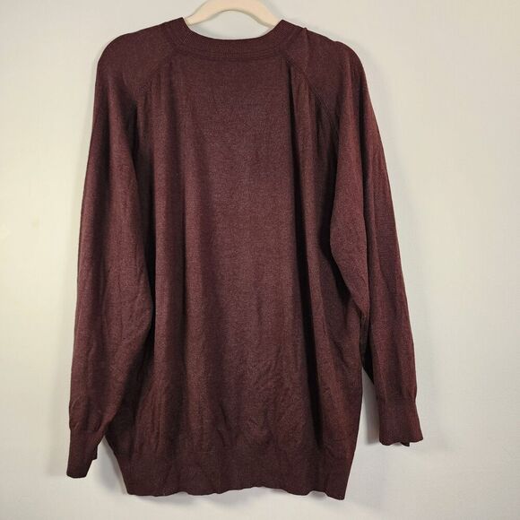 Born Other - Børn Men's Burgundy/Maroon Silk Cashmere Luxury Blend Sweater Crew Neck XXL